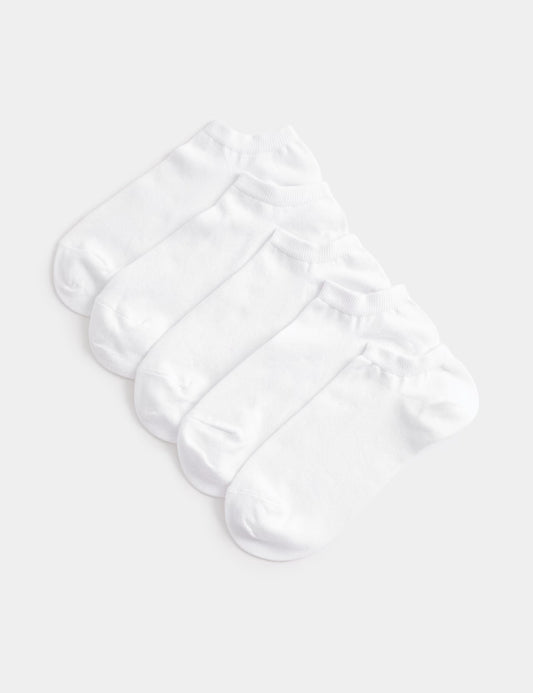 Dri-FIT Low-Cut Ankle Fit Socks – Pack of 5 ( Export Overstock ) WHITE