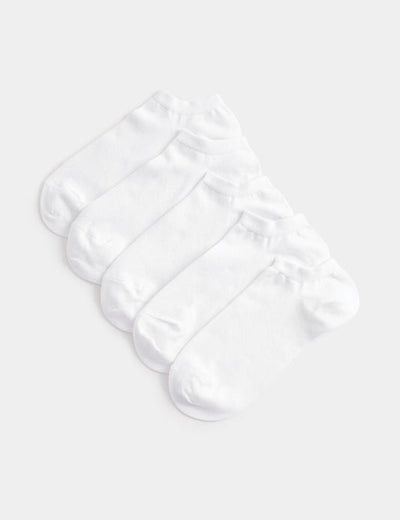 Dri-FIT Low-Cut Ankle Fit Socks – Pack of 5 ( Export Overstock ) WHITE