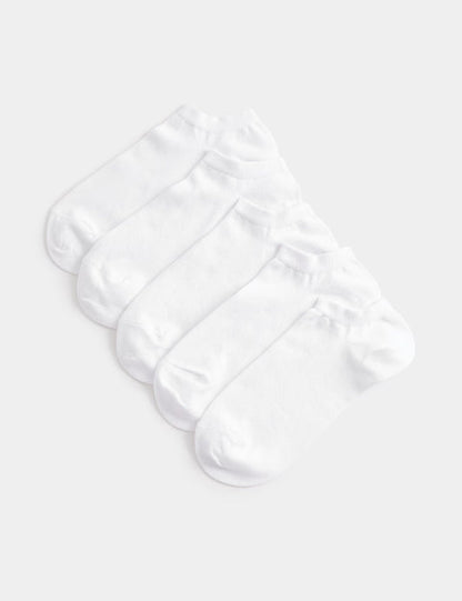 Dri-FIT Low-Cut Ankle Fit Socks – Pack of 5 ( Export Overstock ) WHITE