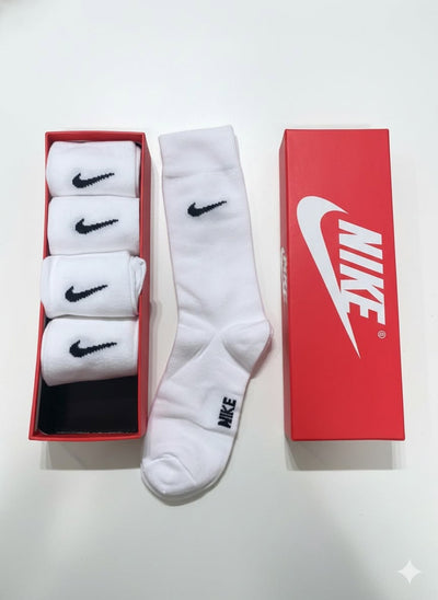 N.I.K.E Dri-FIT quarter-crew socks – Pack of 5 White ( Export Overstock )