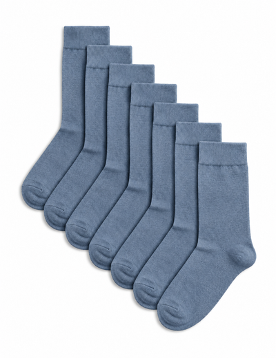 Marks and Spencer 7 Pack Cool & Fresh™ Cotton Rich Socks LIGHT BLUE