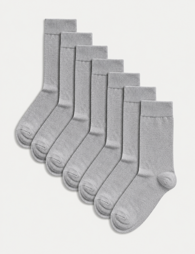 Marks and Spencer 7 Pack Cool & Fresh™ Cotton Rich Socks SILVER